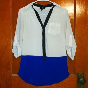 Womens Color Block Blouse